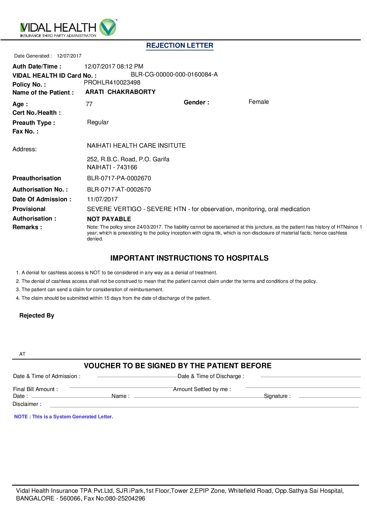 Fraud and cheat company CIGNA TTK HEALTH INSURANCE