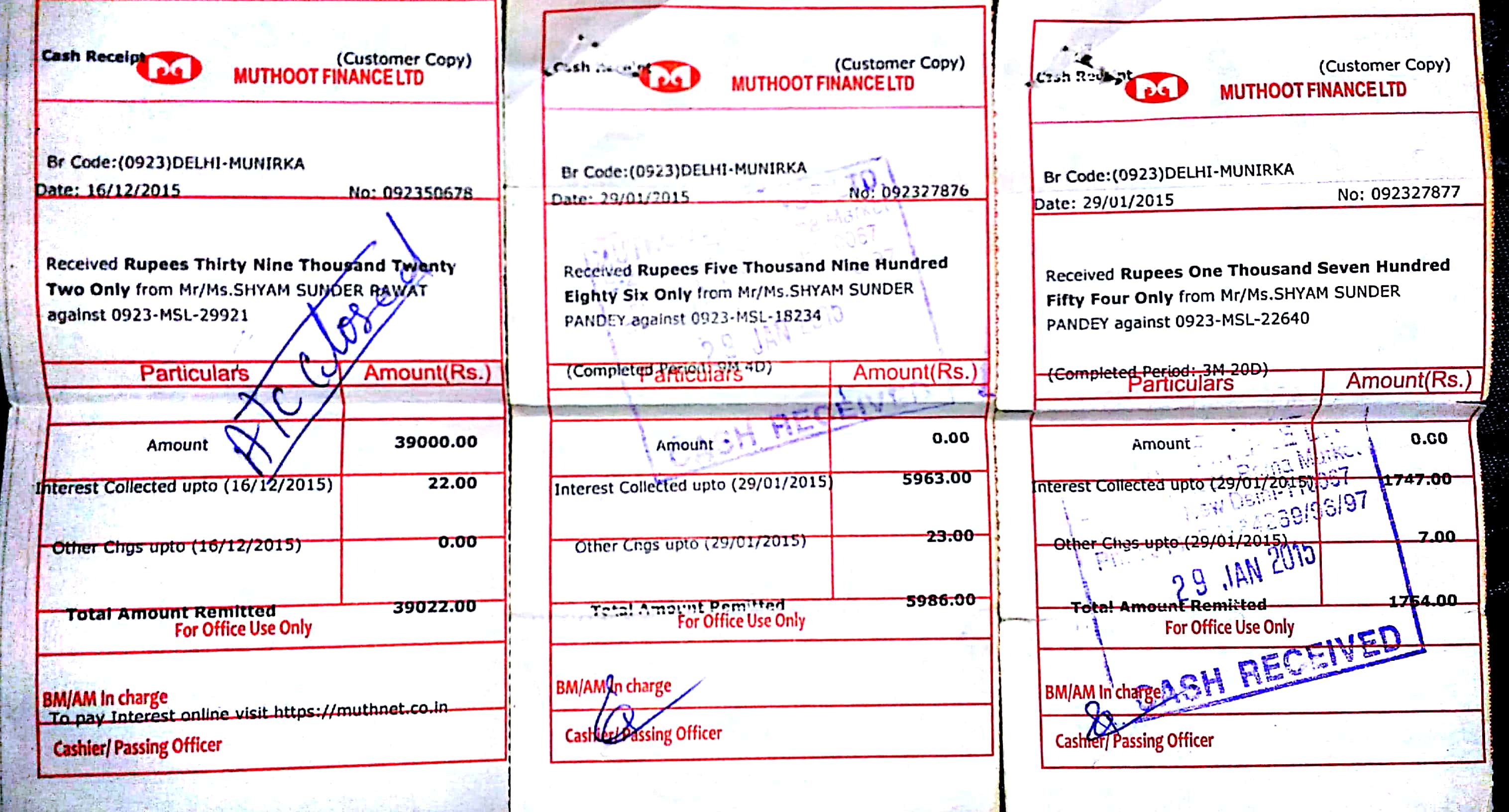 Cheaters Muthoot Finance Munirka branch MUTHOOT FINANCE Consumer