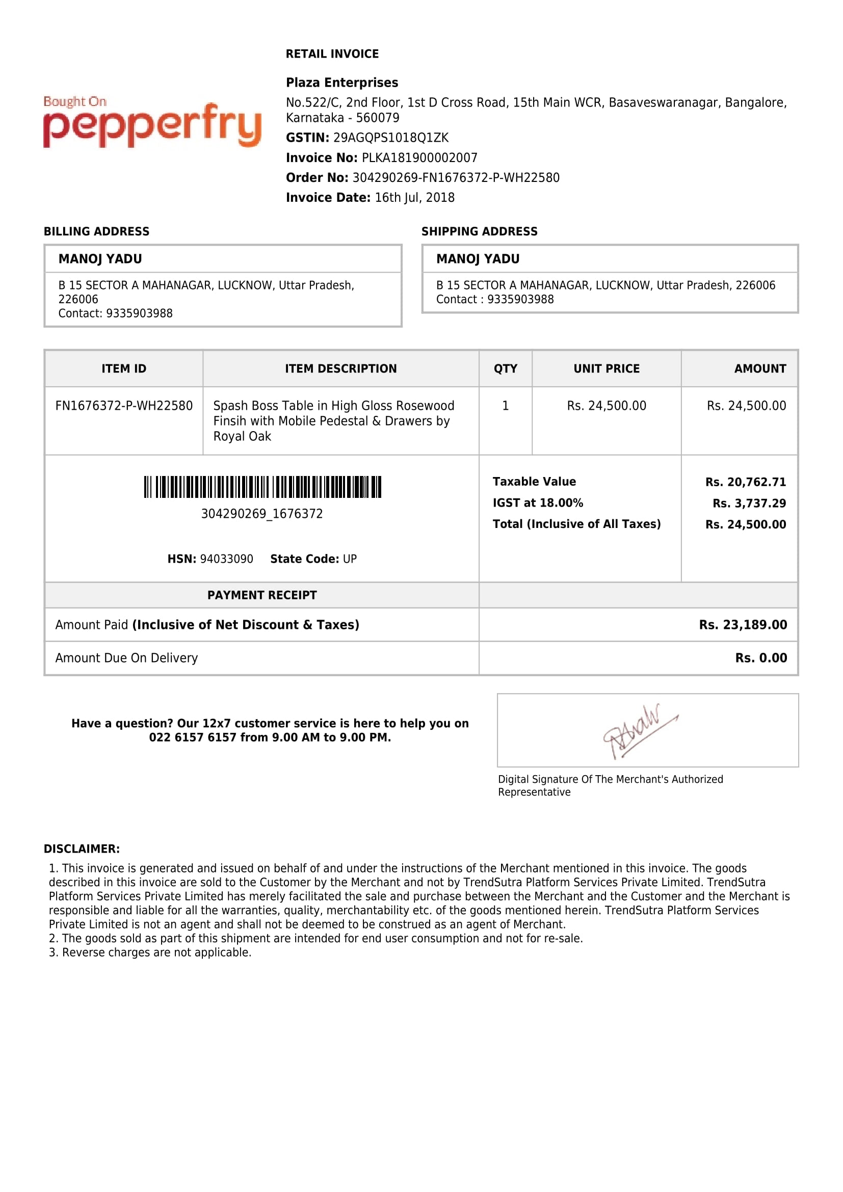 BEWARE OF ROYALOAK FURNITURE BANGALORE FRAUD CO ROYAL OAK