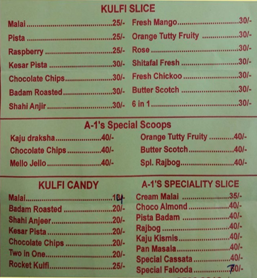 A1 Ice Cream - Ghatkopar - Mumbai image 1
