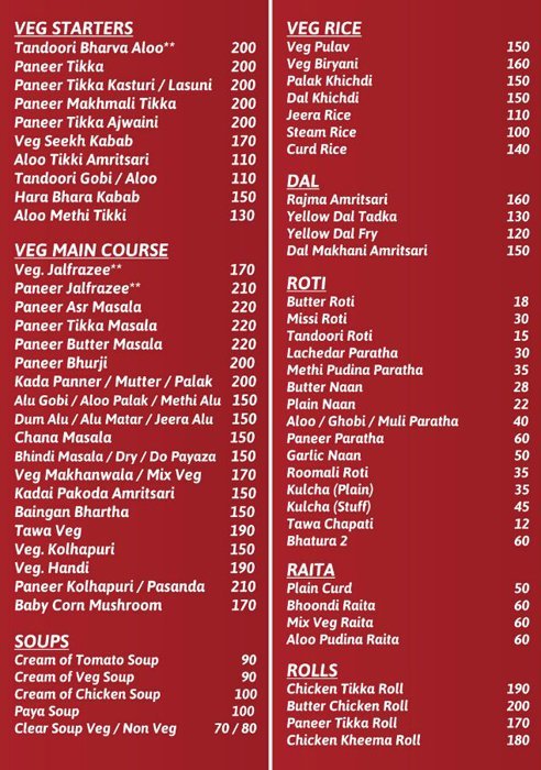 AMRITSARI TADKA - ANDHERI - MUMBAI Menu, Photos, Images and Wallpapers ...