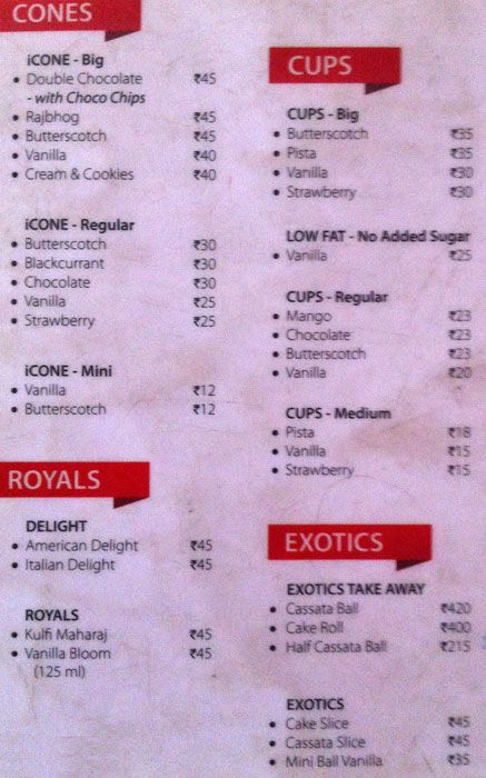 arun ice cream kulfi price