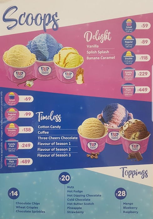 BASKIN ROBBINS - MALLESHWARAM - BANGALORE Menu, Photos, Images and ...