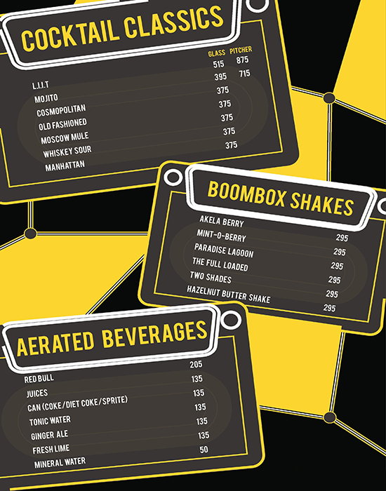 BOOMBOX BREWSTREET SECTOR 29 GURGAON Menu, Photos, Images and