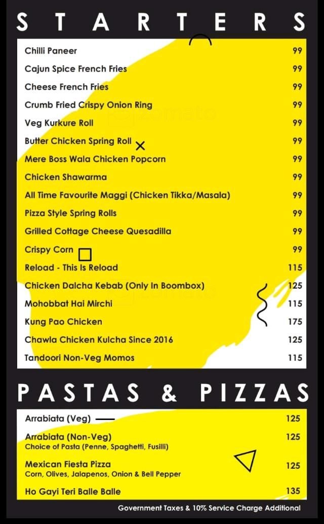 BOOMBOX BREWSTREET SECTOR 29 GURGAON Menu, Photos, Images and