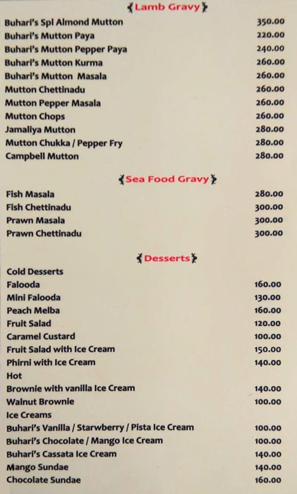 BUHARI HOTEL - ADYAR - CHENNAI Menu, Photos, Images and Wallpapers ...