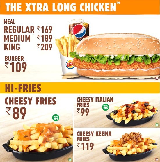 BURGER KING - BANDRA KURLA COMPLEX - MUMBAI Menu, Photos, Images and ...