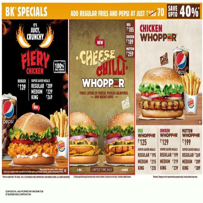 BURGER KING - CONNAUGHT PLACE - DELHI NCR Menu, Photos, Images and ...