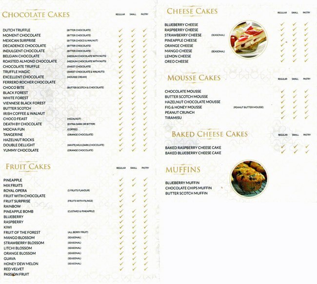 DALE�S EDEN CAKE SHOP LOKHANDWALA MUMBAI Menu, Photos