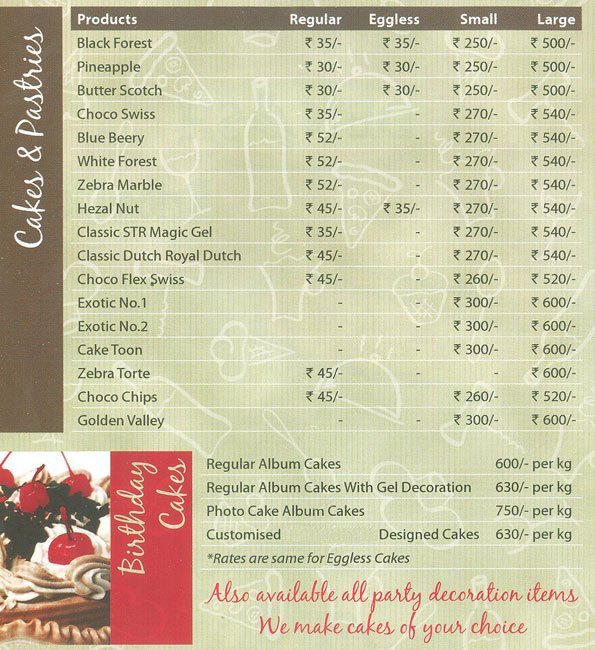 DENISH THE CAKE SHOP - KURLA WEST - MUMBAI Menu, Photos, Images and ...