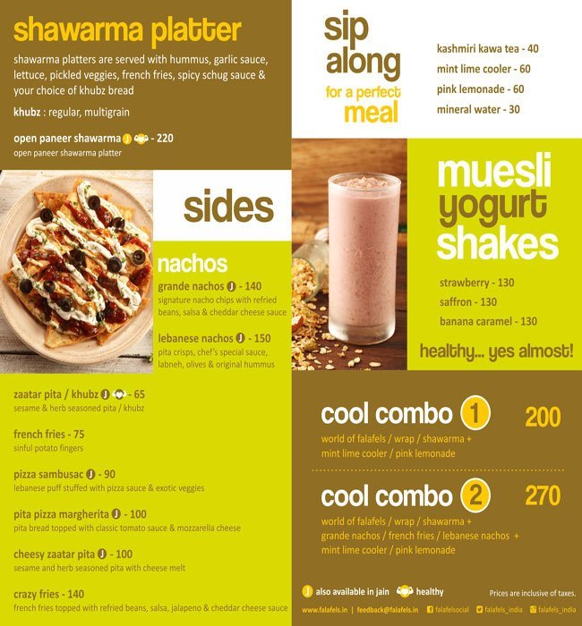 FALAFEL'S VEG HUMMUS HOUSE MALAD MUMBAI Menu, Photos, Images and