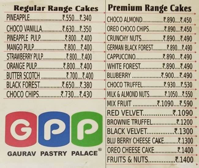 GAURAV PASTRY PALACE SECTOR 7 ROHINI DELHI NCR Menu, Photos
