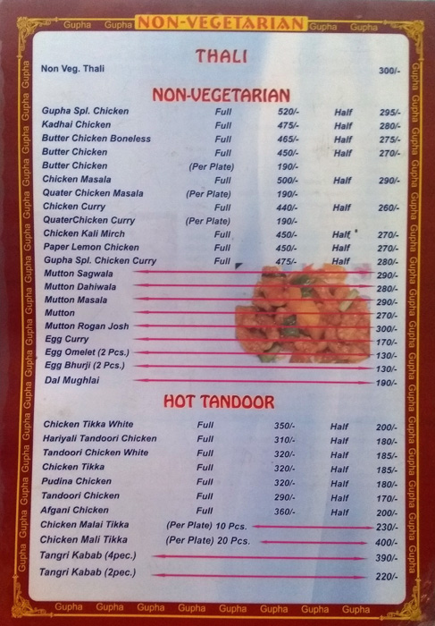 GUPHA RESTAURANT - BALLABGARH - FARIDABAD Menu, Photos, Images and ...