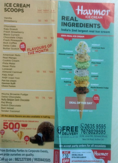Havmor Ice Cream Mira Road Thane Menu Photos Images And
