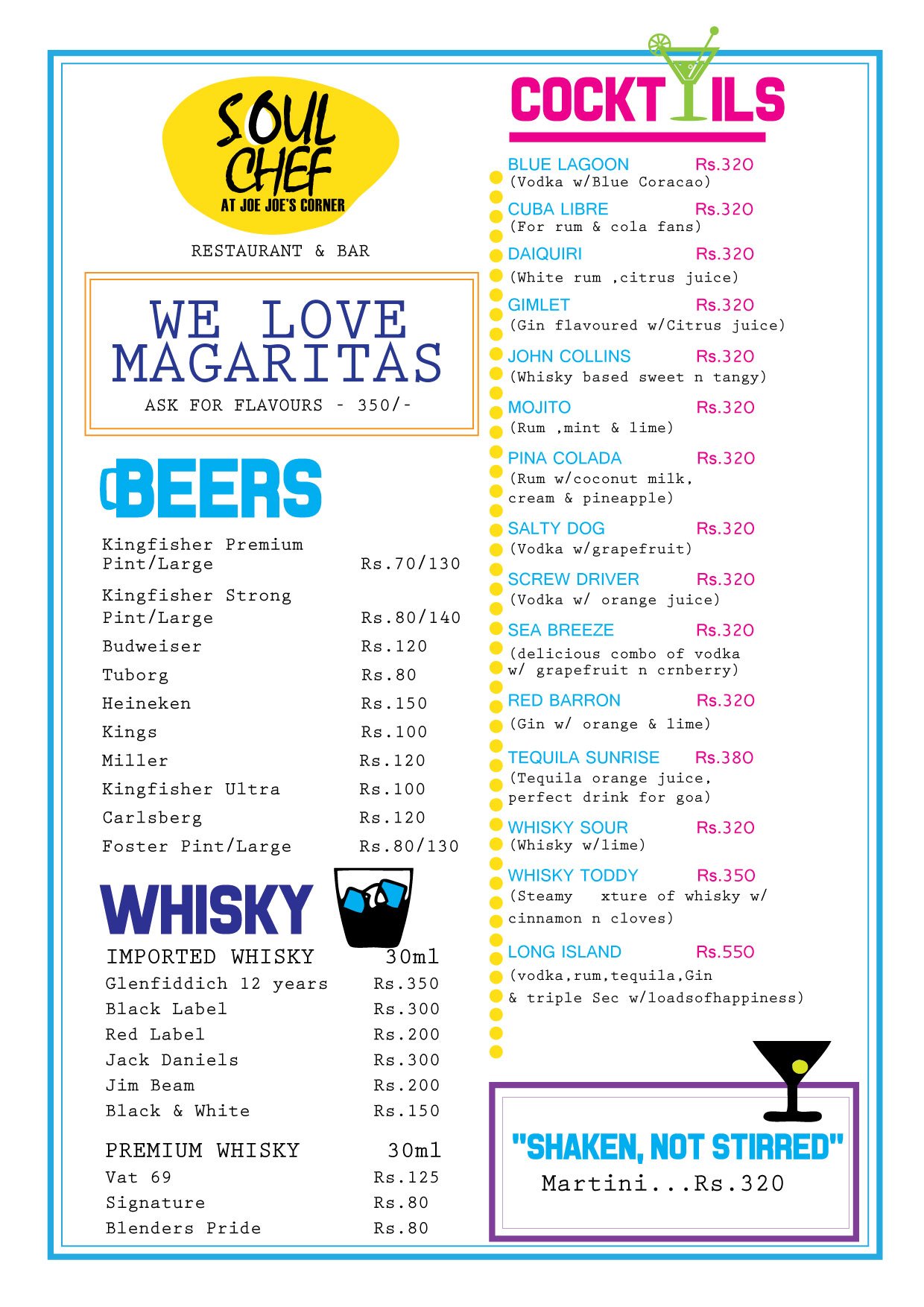 JOE JOE'S CORNER SINQUERIM GOA Menu, Photos, Images and Wallpapers