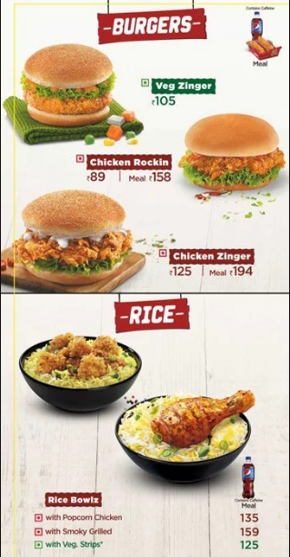 KFC - PROZONE MALL - CHIKALTHANA - AURANGABAD Menu, Photos, Images and ...