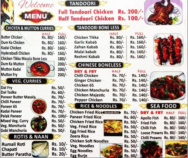 KABABISH FOOD COURT YOUSUFGUDA HYDERABAD Menu, Photos, Images and