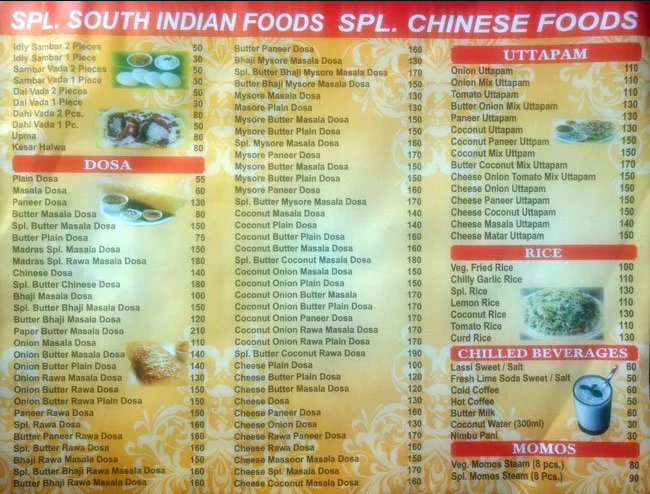 MADRAS DOSA & CHINESE CORNER - SHALIMAR BAGH - DELHI NCR Menu, Photos ...