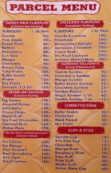 MAX ICE CREAM - NARAYANGUDA ROAD - HYDERABAD Menu, Photos, Images and ...