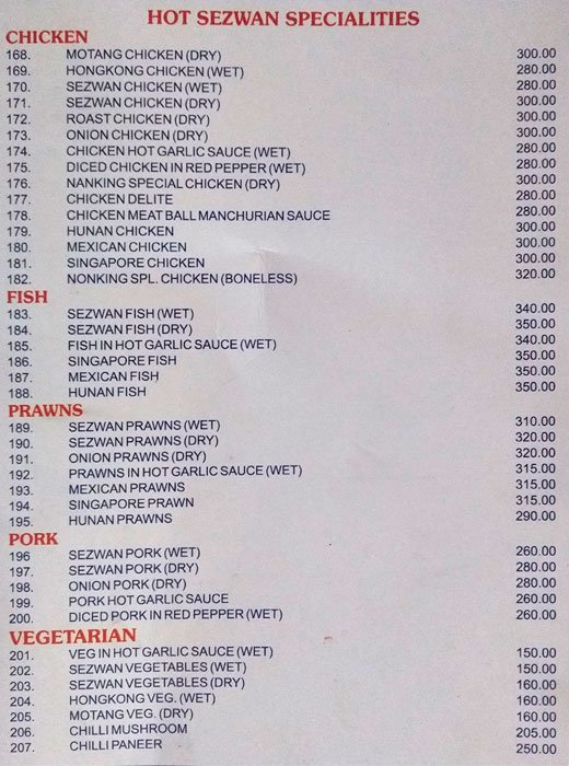 NANKING C R - MARREDPALLY - SECUNDERABAD Menu, Photos, Images and ...