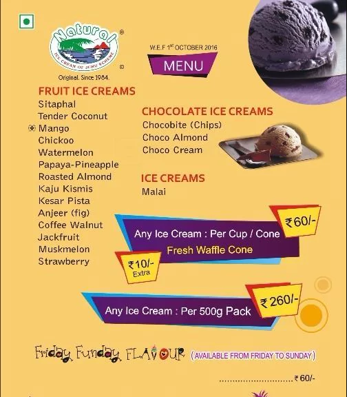 NATURAL ICE CREAM VIMAN NAGAR PUNE Menu, Photos, Images and Wallpapers