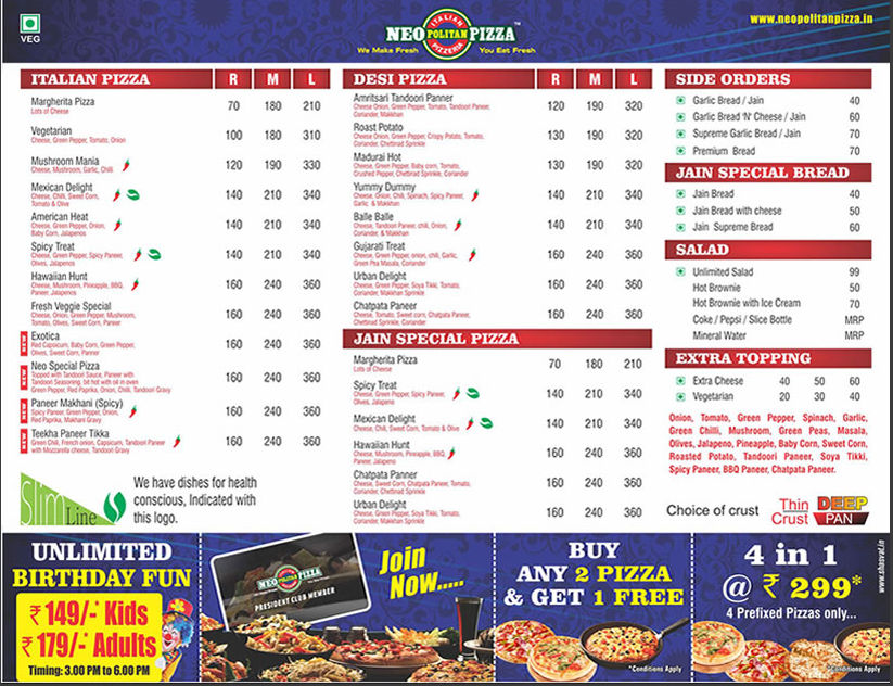 NEOPOLITAN PIZZA SAMA SAVLI ROAD VADODARA Menu, Photos, Images and