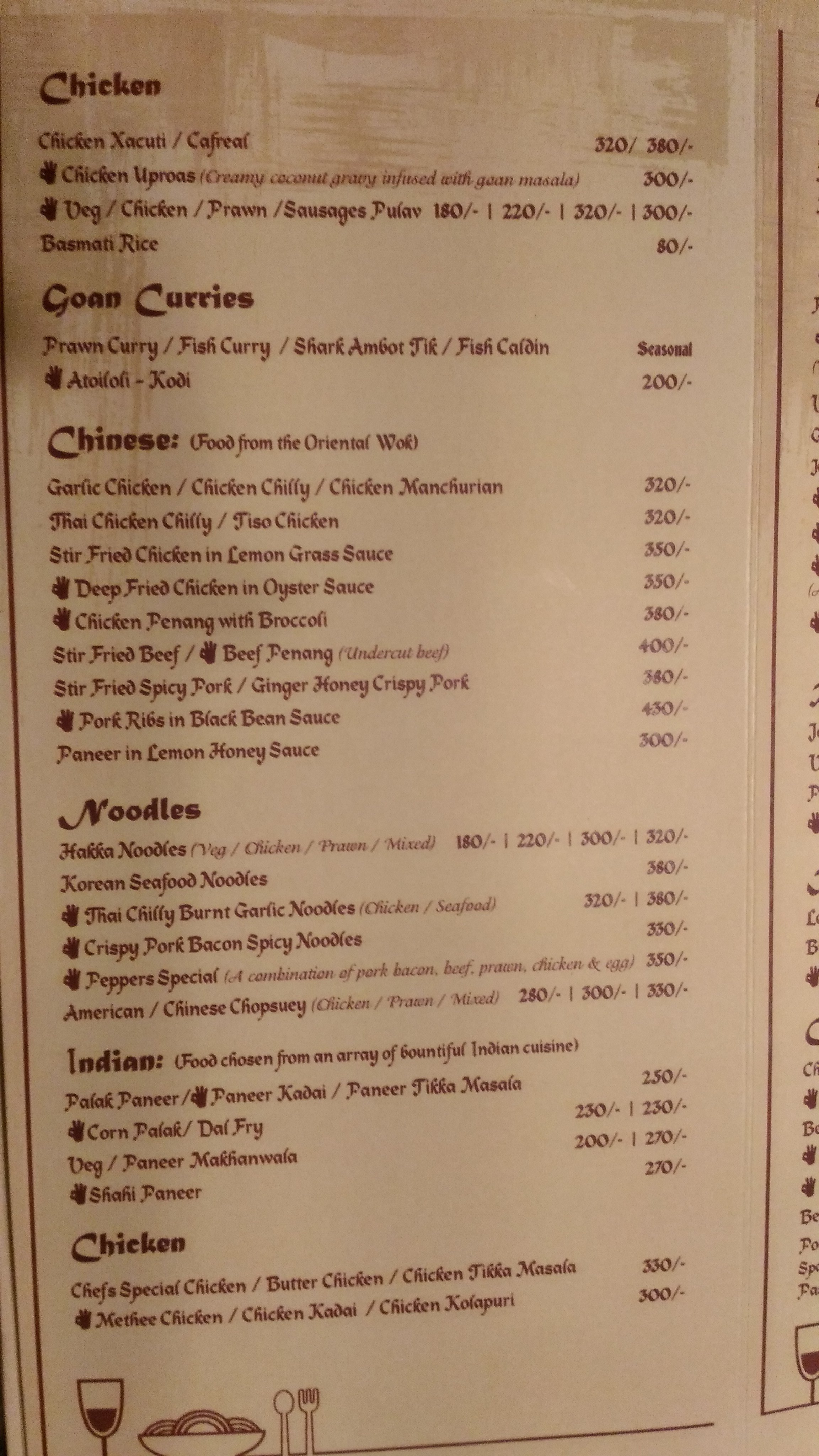 PEPPERS GOURMET CUISINE MARGAO GOA Menu, Photos, Images and