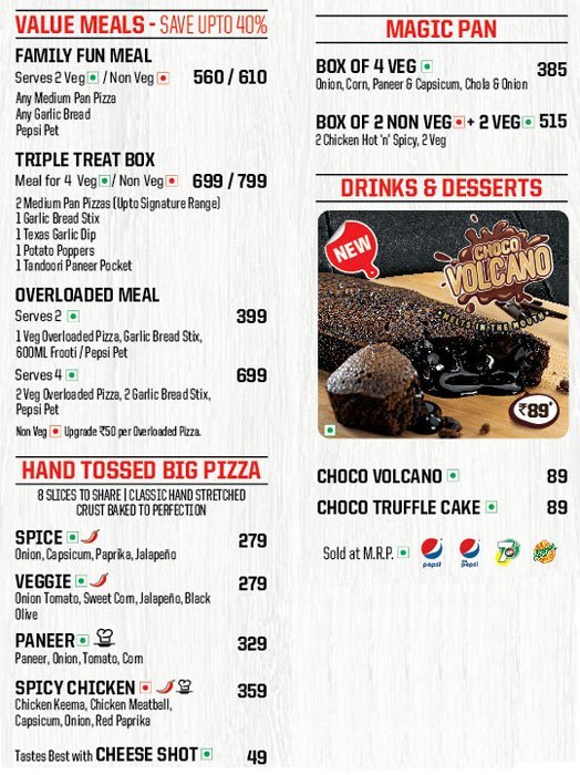 PIZZA HUT RAJOURI GARDEN DELHI NCR Menu, Photos, Images and