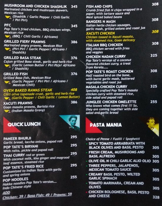 POP TATE'S VIKHROLI MUMBAI Menu, Photos, Images and Wallpapers