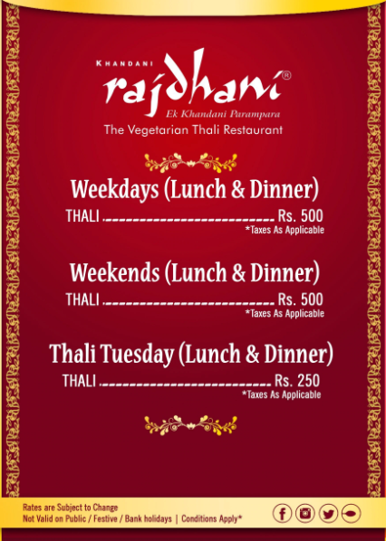 RAJDHANI - VIVIANA MALL - MAJIWADA - THANE Menu, Photos, Images and ...