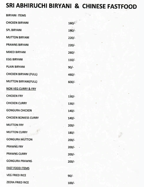 Sri Abhiruchi Biryani & Chinese Fast Food - Dilsukhnagar - Hyderabad image 6