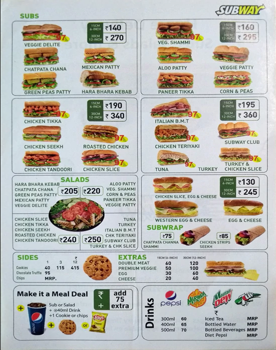 SUBWAY - R CITY MALL - GHATKOPAR WEST - MUMBAI Menu, Photos, Images and ...