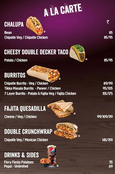 TACO BELL - MANTRI SQUARE - MALLESHWARAM - BANGALORE Menu, Photos ...