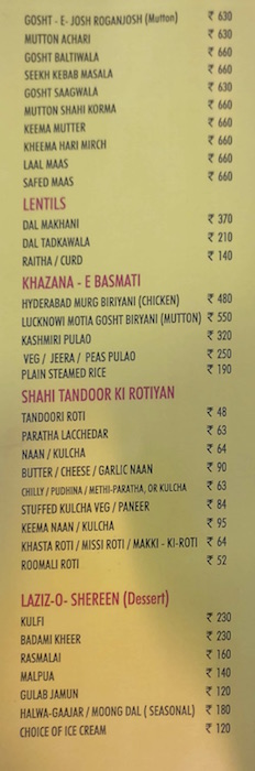 TANDOOR RESTAURANT - MG ROAD - BANGALORE Menu, Photos, Images and ...