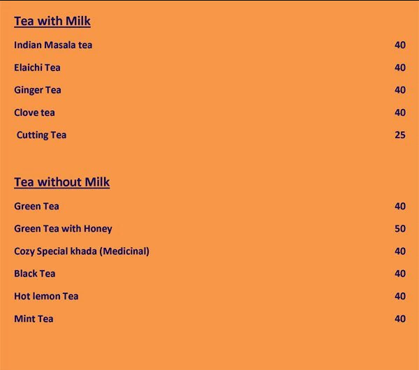 TEA COZY KONDHWA PUNE Menu, Photos, Images and Wallpapers