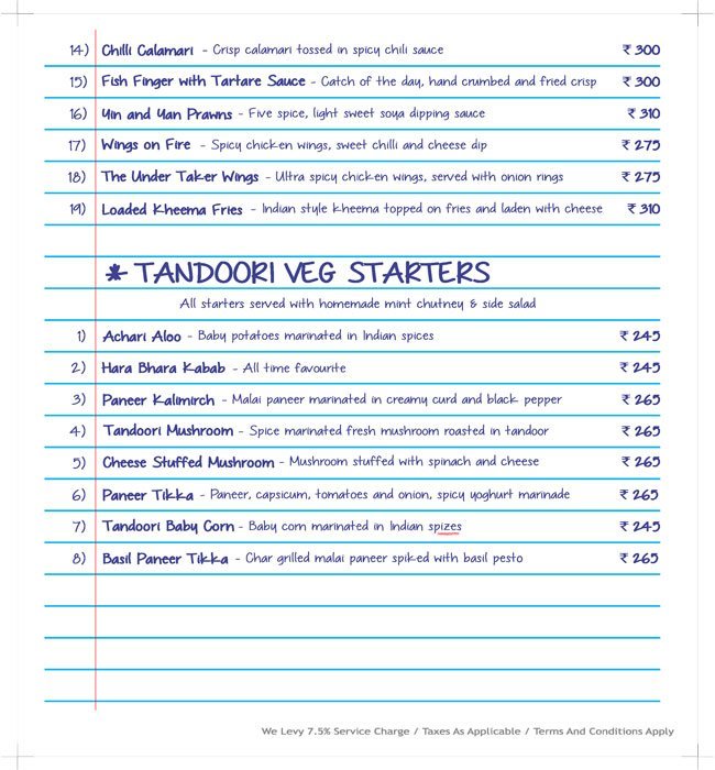 THE BAR STOCK EXCHANGE JUHU MUMBAI Menu, Photos, Images and