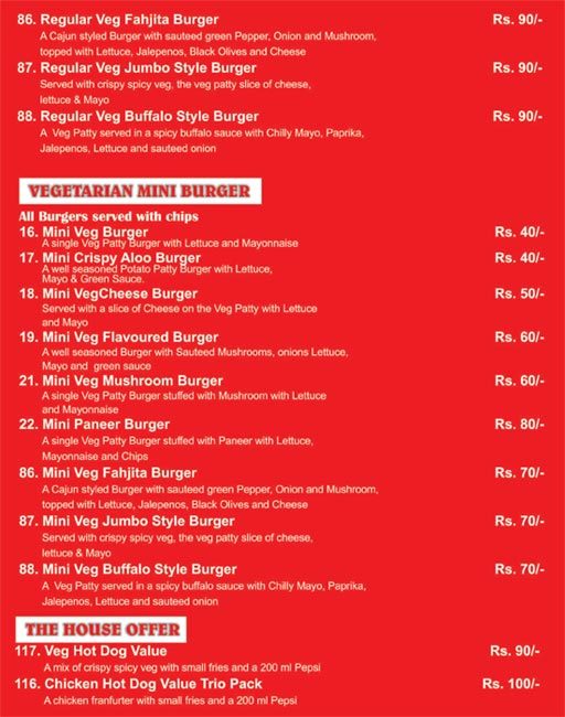 THE BURGER HOUSE KOREGAON PARK PUNE Menu, Photos, Images and