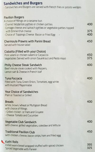 THE LOUNGE - THE CHANCERY PAVILION - RESIDENCY ROAD - BANGALORE Menu ...