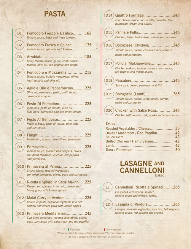 THE PASTA BAR RACE COURSE COIMBATORE Menu, Photos, Images