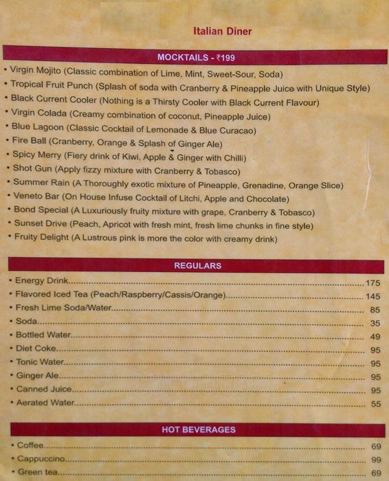 THE PASTA BAR JUBILEE HILLS HYDERABAD Menu, Photos, Images