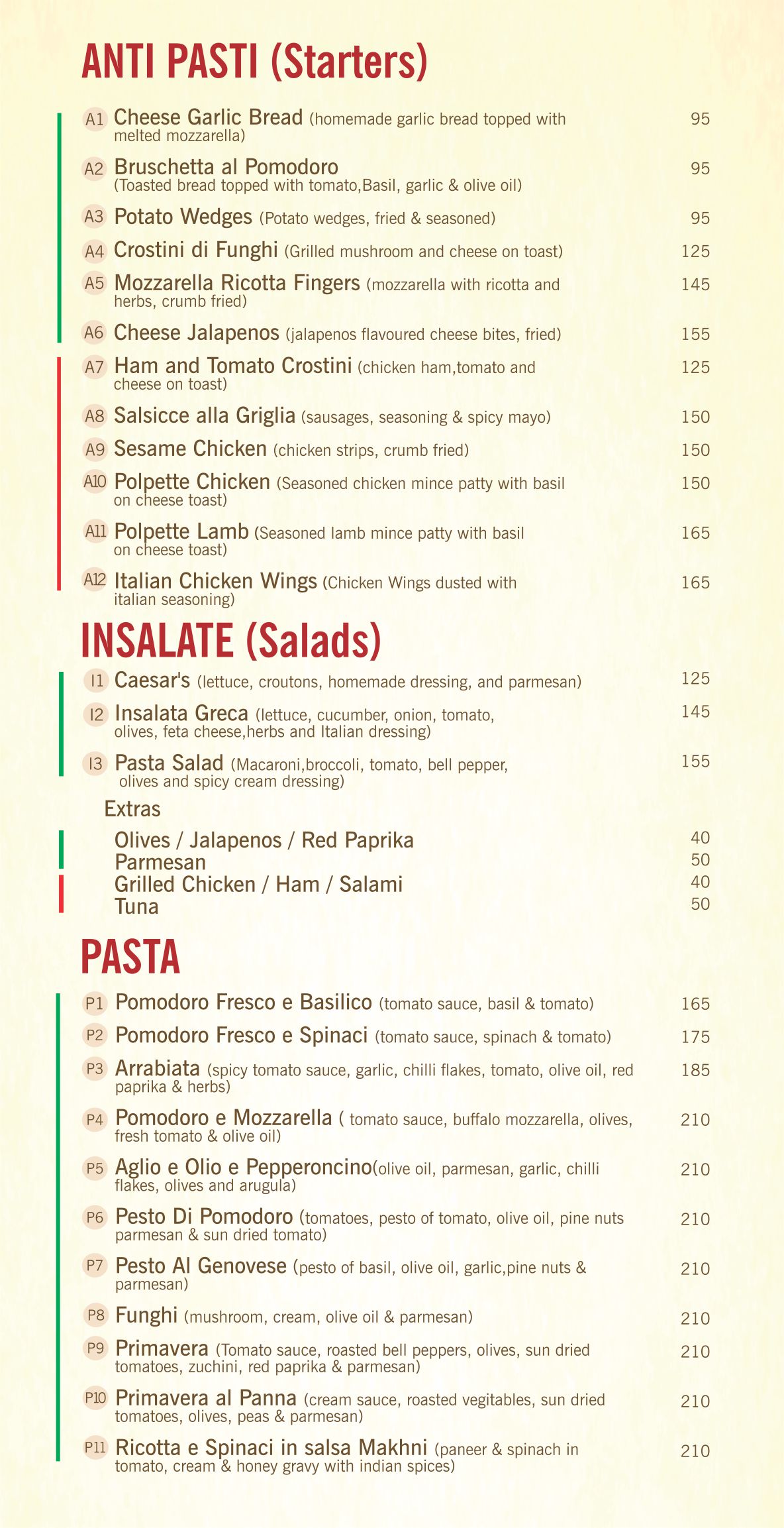 THE PASTA BAR VADAPALANI CHENNAI Menu, Photos, Images and