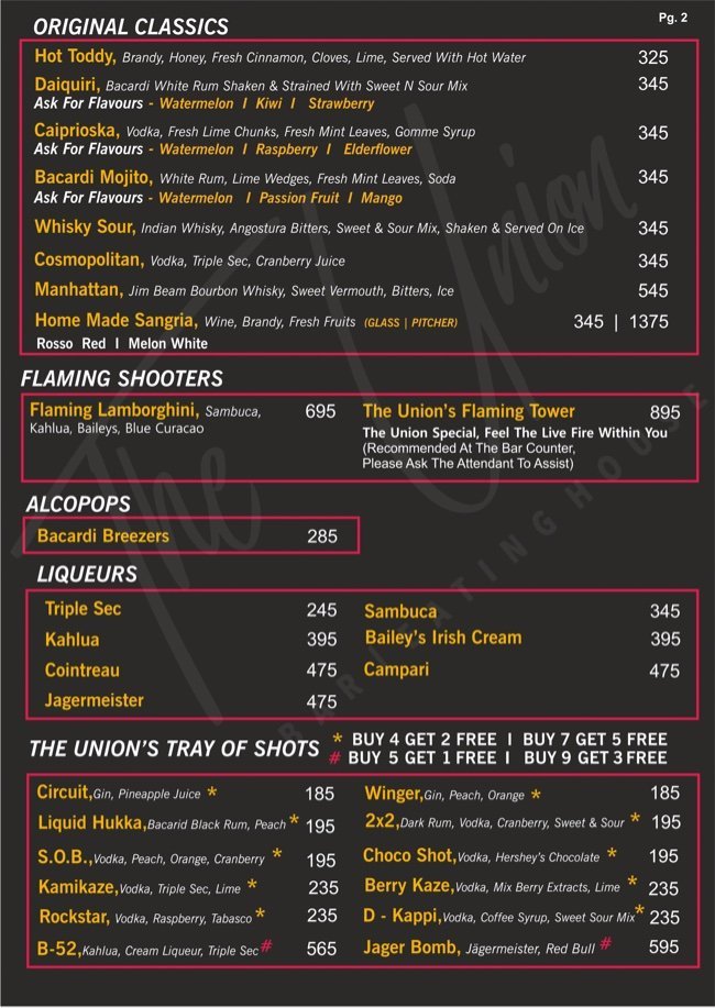 THE UNION BAR & EATING HOUSE VASHI NAVI MUMBAI Menu, Photos, Images