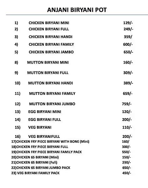 Anjani Biryani Pot - Kukatpally - Hyderabad image 10