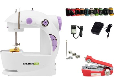 CreativeVia Exclusive 4 In 1 Portable & Compact With Accessories Mini Electric Sewing Machine Image