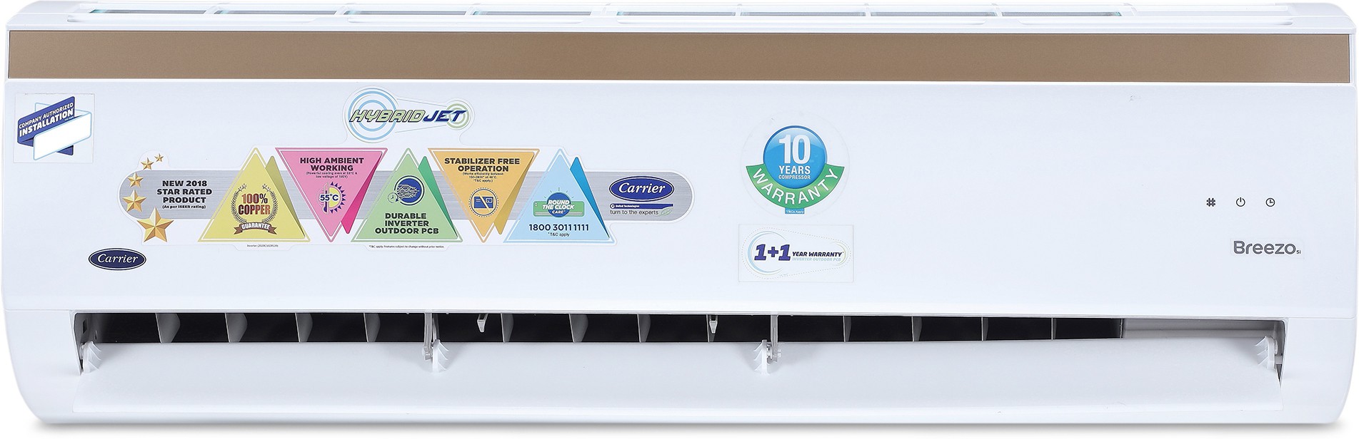 Carrier 12K BREEZO - CAI12BR5C8F0 1 Ton 5 Star BEE Rating 2018 Inverter AC Image