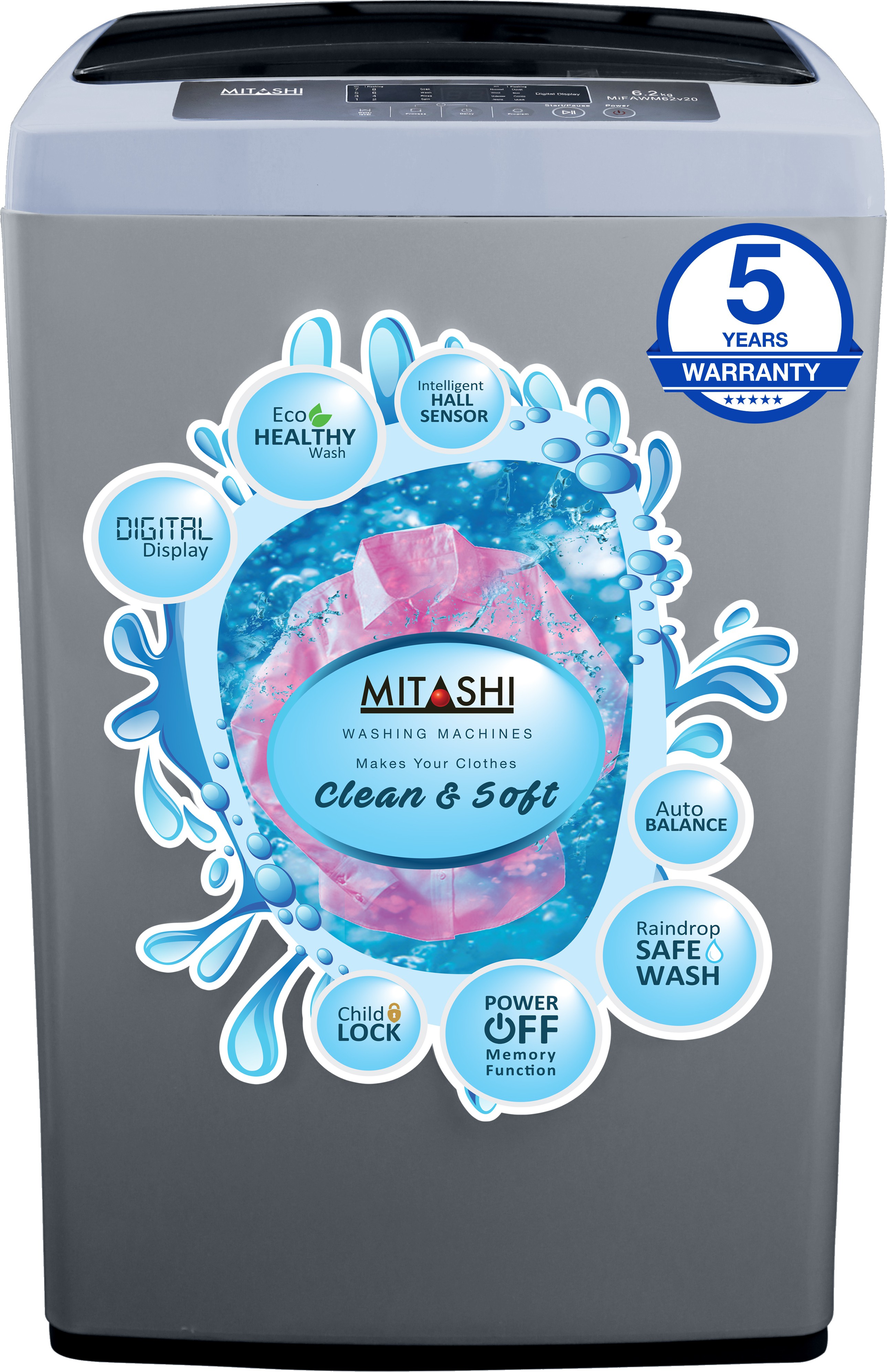 Mitashi 6.2 kg Fully Automatic Top Load Washing Machine MiFAWM62v20 Image