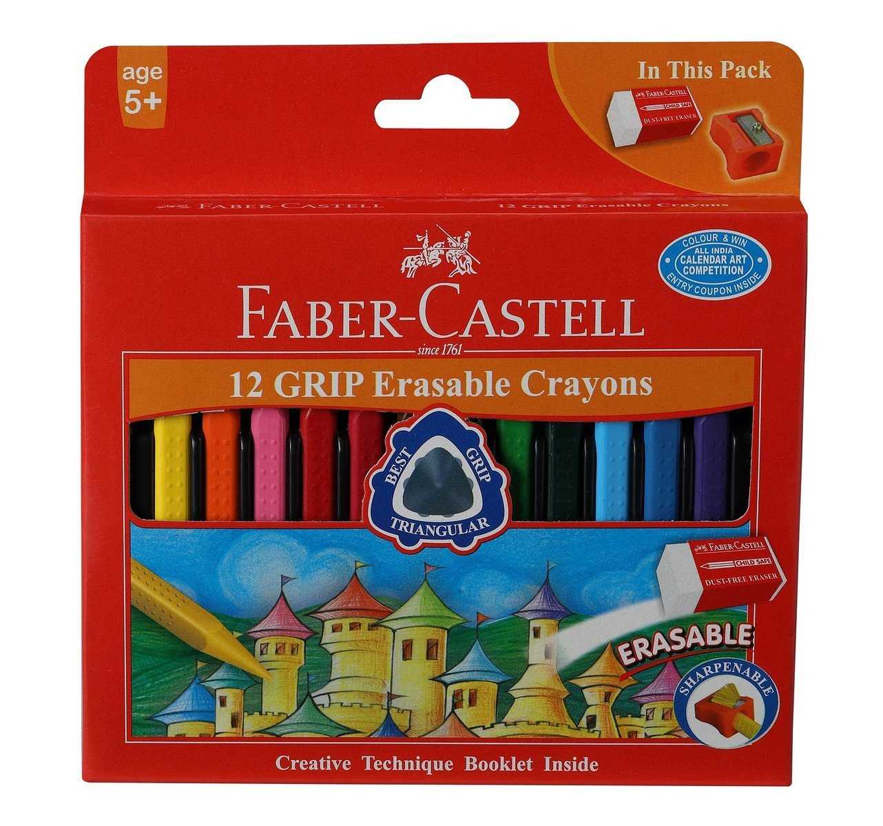 Faber Castell 12 Grip Erasable Crayons Image