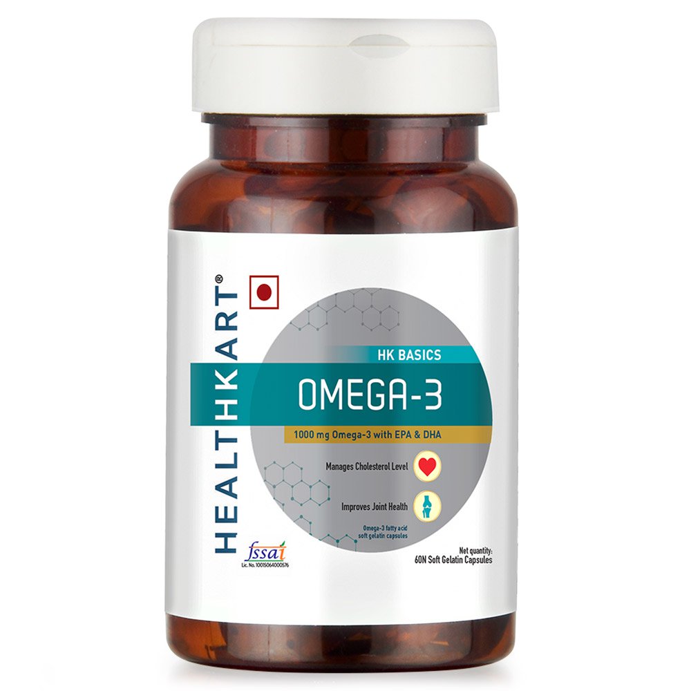 HealthKart Omega 3 1000mg with 180mg EPA and 120mg DHA Image