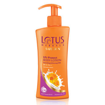 Lotus Herbals Safe Sun UV-Protect Body Lotion Nourishing Whitening Milk SPF 25 PA+++ Image