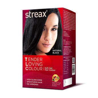 Streax TLC Soft Gel Hair Colour Natural Black Image